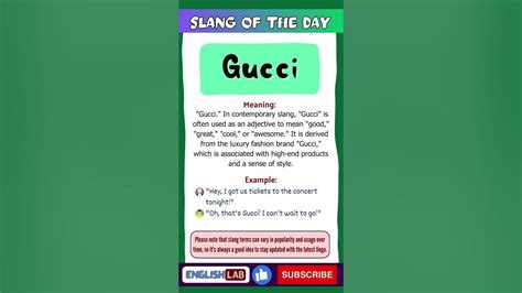 Gucci style slang